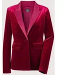 Longblazer MADELEINE "Samtjacke Samtblazer mit Reverskragen", Damen, Gr. 38, rot