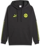 Hoodie PUMA "Borussia Dortmund KING Hoodie Herren", Herren, Gr. S, gelb (flat schwarz