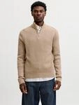 Jack & Jones Troyer "JJPANNEL KNIT HALF ZIP AW26" Materialmix, regular fit