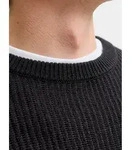 Rundhalspullover "JJPANNEL KNIT CREW NECK AW26 PLS", Herren, Gr. 3XL, schwarz,