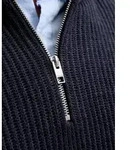 Troyer "JJPANNEL KNIT HALF ZIP AW26 PLS", Herren, Gr. 3XL, schwarz (navy blazer),