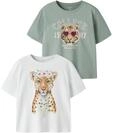 Name It Kurzarmshirt "NKFVOTEA 2P SS NREG TOP" Packung, 2 Baumwolle, regular fit