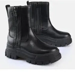 Bikerboots BUFFALO "Aspha Bootie Zip", Damen, Gr. 42, schwarz, Lederimitat,...
