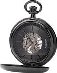Taschenuhr REGENT, schwarz, Taschenuhren, Damen, Taschenuhr, Herrenuhr, Handaufzug,