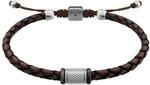Armband FOSSIL "Machine", braun (braun, edelstahlfarben, schwarz), Armb&auml;nder,