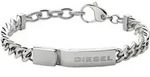 Armband DIESEL "Schmuck Edelstahl Armschmuck Panzerkette ID Armband Stacked", silber