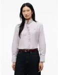 Langarmbluse TOMMY HILFIGER "OXFORD RUFFLES RELAXED LS SHIRT", Damen, Gr. 34,...