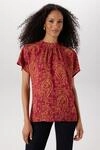 Kurzarmbluse ANISTON SELECTED, Damen, Gr. 38, rot (bordeaux, cognac, ocker, alsrosa),