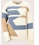 Longpullover MADELEINE "Strickpullover Moderner Baumwollpullover mit grafischem