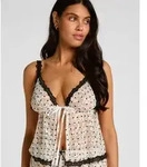 Pyjama HUNKEM&Ouml;LLER "Cami Dolly", Damen, Gr. XS, schwarz-wei&szlig; (wei&szlig;), 73%