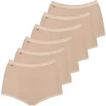 Slip SLOGGI "Slip 6er Pack", Damen, Gr. 44, beige (puder), Obermaterial: 95%