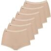 Slip SLOGGI "Slip 6er Pack", Damen, Gr. 44, beige (puder), Obermaterial: 95%