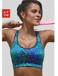 Sport-BH LASCANA ACTIVE, Damen, Gr. 80, Cup C, bunt (gr&uuml;n, bunt), Microtouch,