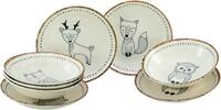 CreaTable Teller-Set "Freunde des Waldes Bunt, Teller Set 8-tlg." Tiermotive,