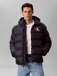 Calvin Klein Jeans Steppjacke mit Kapuze 2-Wege-Zipper, Regular Fit, Logodruck