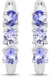 Paar Creolen VIRA JEWELS "Silber 925 rhodiniert mit 6 nat&uuml;rlichen violetten
