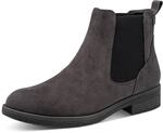 Chelseaboots TAMARIS, Damen, Gr. 37, anthrazit, Textil, Veloursleder, unifarben mit