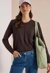 Cecil Strickpullover Baumwoll-Viskosemix, Feinstrick, unifarben