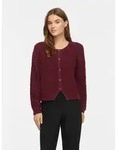 Strickjacke VILA "VIPIGGA O-NECK L/S KNIT JACKET NOOS", Damen, Gr. XS, rot (port