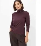 Sweatshirt BRAX "Style CARINA L", Damen, Gr. 38, braun (dunkellila), 47% Baumwolle,