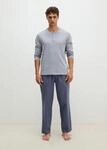Pyjama MARC O'POLO "Mix & Match Cotton", Herren, Gr. S, graublau, blau gestreift,
