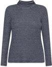 Sweatshirt BETTY BARCLAY "Damen langarm", Damen, Gr. 46, dunkelblau, wei&szlig;, Jersey,