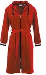 Damenbademantel CARL ROSS "437410" Gr. 32, rot (deep rot), 32/34, Velours,