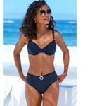 B&uuml;gel-Bikini-Top S.OLIVER "Beverly", Damen, Gr. 42, Cup E, blau (marine),