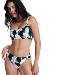 Bikini-Hose ROXY "Printed Essentials Moderate", Damen, Gr. XL, bunt (anthrazit...