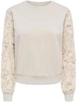 Sweatshirt ONLY "ONLSTILLA L/S LACE SLEEVES CS SWT", Damen, Gr. XS, pumice...