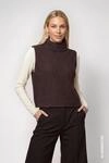 Pullunder MONARI "Pullunder Basic Chenille", Damen, Gr. 42, braun (schwarz), Strick,