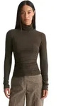 Langarmshirt MARC O'POLO "aus TENCEL&trade; Modal-Stretch", Damen, Gr. XXS, braun (burnt