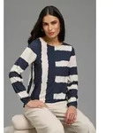 Langarmshirt LAURA SCOTT, Damen, Gr. 48/50, sanftes wei&szlig;, blau, Jersey,