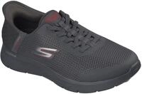 Slip-On Sneaker SKECHERS "GO WALK FLEX-HANDS UP", Herren, Gr. 40, grau (dunkelgrau),