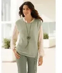 Pullunder INSPIRATIONEN "Pullunder", Damen, Gr. 42, gr&uuml;n (khaki, meliert), 45%