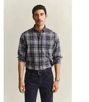 Langarmhemd GANT "REGULAR POPLIN CHECK", Herren, Gr. M, N-Gr, blau (mist...