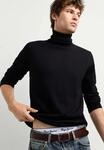 V-Ausschnitt-Pullover PEPE JEANS "jumper ANDRE TURTLE NECK", Herren, Gr. L, schwarz,