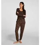 Pyjama HUNKEM&Ouml;LLER "Jersey Pyjama Pants", Damen, Gr. XS, braun, 95% Viskose, 5%