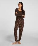 Pyjama HUNKEM&Ouml;LLER "Jersey Pyjama Pants", Damen, Gr. XS, braun, 95% Viskose, 5%