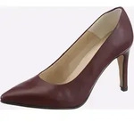 Pumps HEINE, Damen, Gr. 36, bordeaux, Glattleder, Leder, Schuhe Pumps