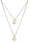 Gliederkette ELLI "Layer Kette mit Kreis Pl&auml;ttchen 925 Silber", rosa (rosegold),