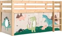 Vipack Spielbett "Pino, Kiefer massiv, mit Rolllattenrost u. Textil-Set, Made in