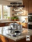 HENSSLERS Kochtopf "HENSSLERS Edelstahl-Topf-Set inkl. Grillzange & Pastasieb"...