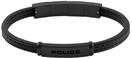 Armband POLICE "Recall", schwarz, Armb&auml;nder, Herren, 22cm, Edelstahl Leder,