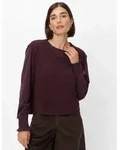 Rundhalspullover BRAX "Style ELISA", Damen, Gr. 38, lila (dunkellila), Strick, 90%