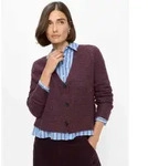 Cardigan BRAX "Style Strickjacke", Damen, Gr. 38, lila (dunkellila), Strick, 44%