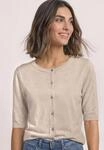 Cardigan STREET ONE, Damen, Gr. 34, beige (clay sand meliert), Stoff, 71% Viskose,