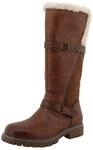 TOM TAILOR Winterstiefel Blockabsatz, Langschaftstiefel mit Fellimitat und