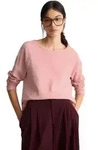 Langarmshirt MARC O'POLO DENIM "aus weichem Waffle-Jersey", Damen, Gr. M, rosa...