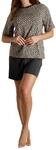Shorty TOM TAILOR, Damen, Gr. 36, grau (braun, mittel, allover), Single Jersey,